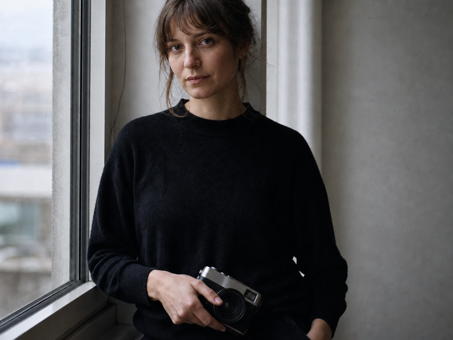 Porträt der Fotografin Ida Vehn am Fenster